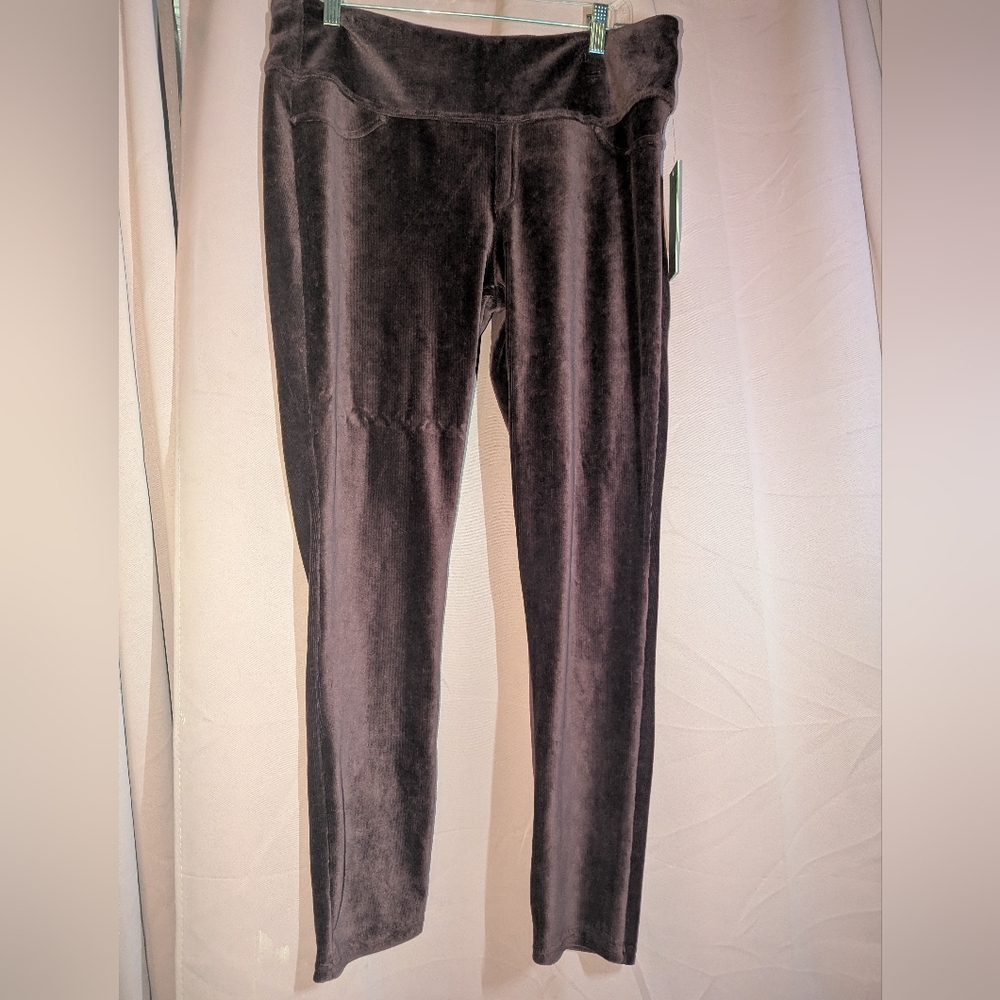 SUAVE Burgundy Knit Corduroy Leggings XL NWT